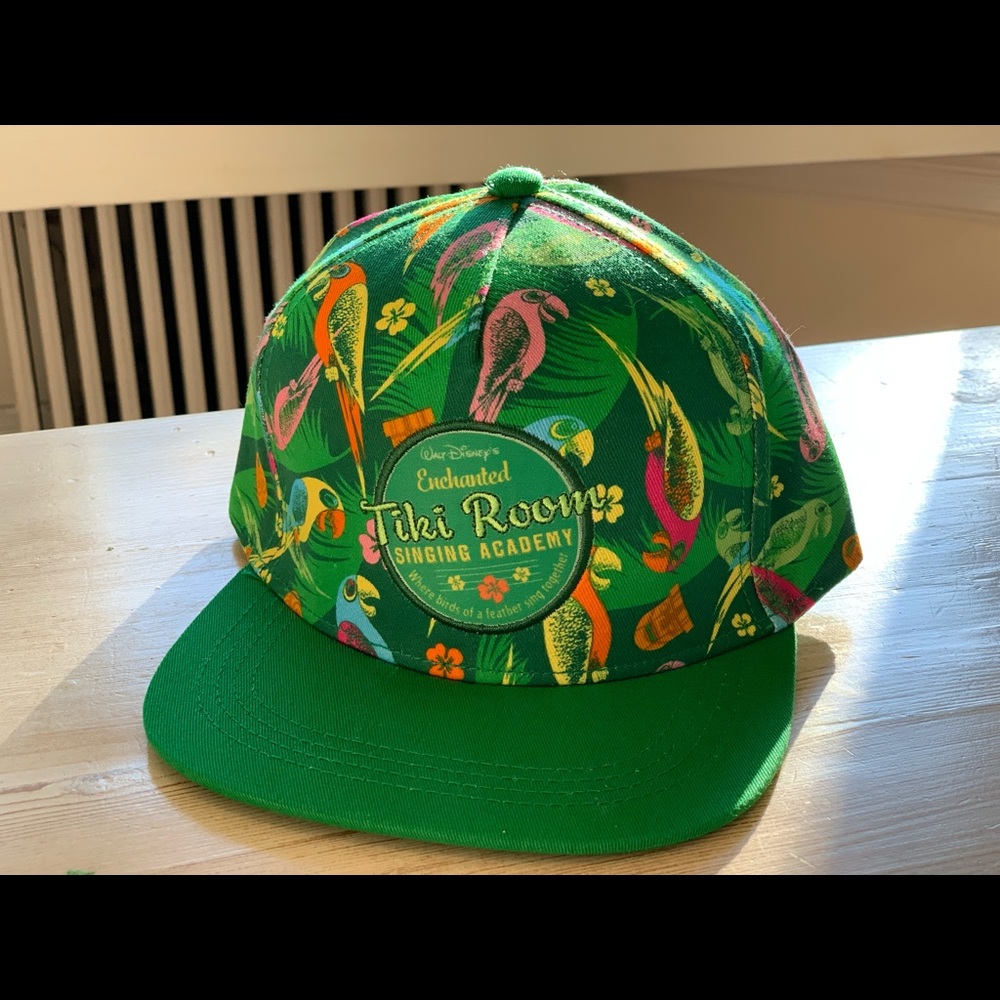 Walt Disney's Enchanted Tiki Room Singing Academy Green Hat Tropical World NWT
